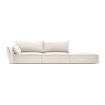 Canapea bej cu tapiterie din catifea, cu colt pe partea dreapta 264 cm Vanda - Mazzini Sofas imagine