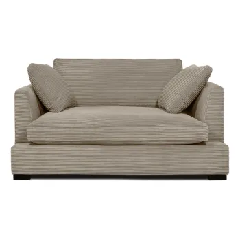 Canapea bej cu tapiterie din catifea reiata 132 cm Mobby - Scandic imagine