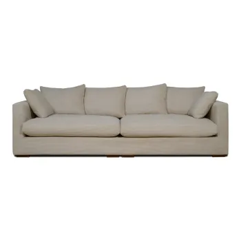 Canapea bej cu tapiterie din catifea reiata 266 cm Comfy - Scandic imagine