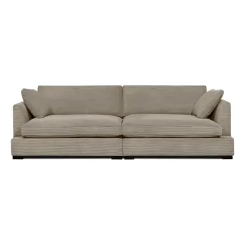 Canapea bej cu tapiterie din catifea reiata 266 cm Mobby - Scandic imagine