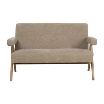 Canapea bej cu tapiterie din chenille 134 cm Rest - Ixia imagine