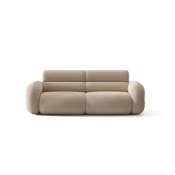 Canapea bej cu tapiterie din chenille 220 cm Neo - Micadoni imagine