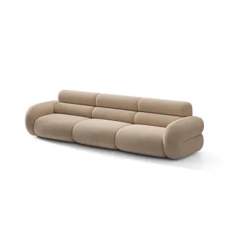 Canapea bej cu tapiterie din chenille 305 cm Neo - Micadoni imagine