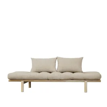 Canapea bej cu tapiterie din in 200 cm Pace - Karup Design imagine