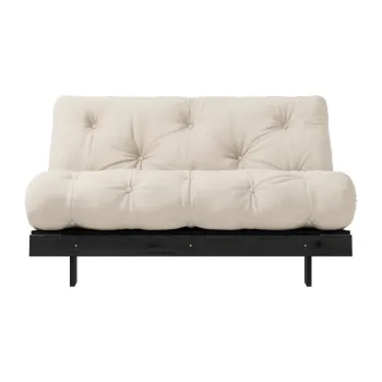 Canapea bej extensibila 140 cm Roots Black Night - Karup Design imagine