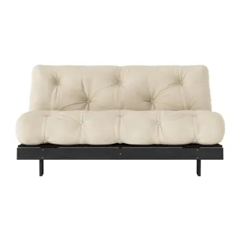 Canapea bej extensibila 160 cm Roots Black Night - Karup Design imagine