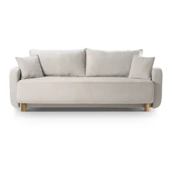 Canapea bej extensibila/cu spatiu de depozitare 231 cm Elen - Micadoni imagine