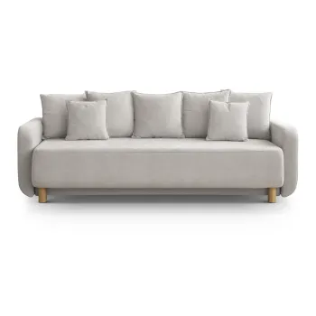 Canapea bej extensibila/cu spatiu de depozitare 231 cm Elen - Micadoni imagine