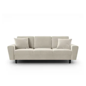 Canapea bej extensibila, cu spatiu de depozitare cu tapiterie din catifea 235 cm Kyoto - Cosmopolitan Design imagine