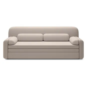 Canapea bej extensibila/cu spatiu de depozitare cu tapiterie din catifea 236 cm Elioss - ELTAP imagine