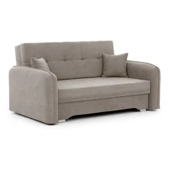 Canapea bej extensibila/cu spatiu de depozitare cu tapiterie din chenille 155 cm Laine - ELTAP imagine