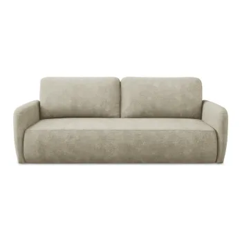 Canapea bej extensibila/cu spatiu de depozitare cu tapiterie din chenille 218 cm Lilo - Makamii imagine