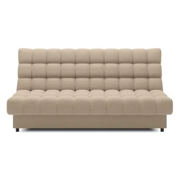 Canapea bej extensibila/cu spatiu de depozitare cu tapiterie din tesatura boucle 197 cm Clareta - ELTAP imagine