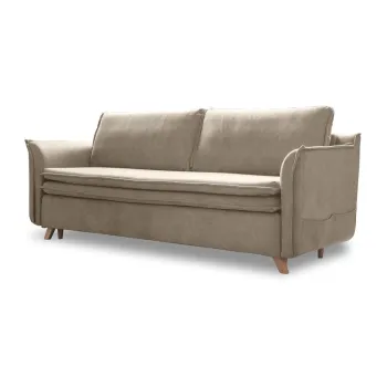 Canapea bej extensibila cu tapiterie din catifea 225 cm Charming Charlie - Miuform imagine