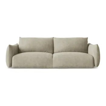 Canapea bej extensibila cu tapiterie din chenille 230 cm Leila - Makamii imagine