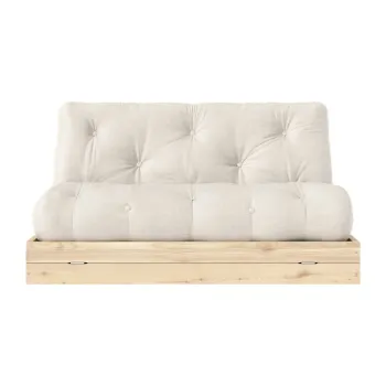 Canapea bej extensibila cu tapiterie din in 145 cm Flip - Karup Design imagine