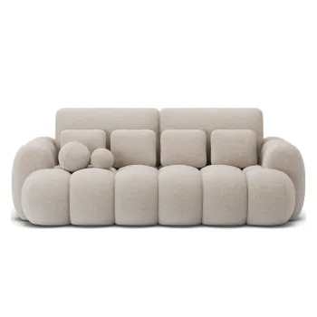 Canapea bej extensibila cu tapiterie din tesatura boucle 256 cm Cotonn - ELTAP imagine