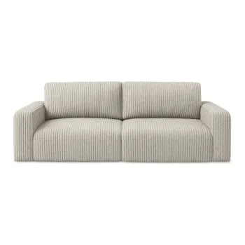 Canapea bej extensibilAf/cu spaE>iu de depozitare cu tapiE>erie din catifea reiatA252 cm Kona aEURMakamii imagine