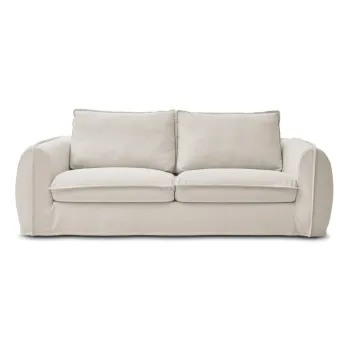 Canapea bej pentru dormitul zilnic/extensibila 236 cm Archimede - Bobochic Paris imagine
