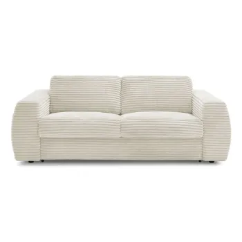 Canapea bej pentru dormitul zilnic/extensibilAcu tapiE>erie din catifea reiatA220 cm Hugo aEURBobochic Paris imagine