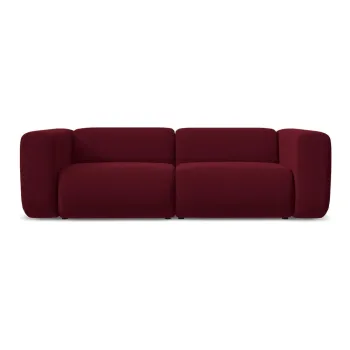 Canapea burgundy cu tapiterie din catifea 228 cm Ekahi - Makamii imagine