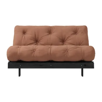 Canapea caramizie extensibila 140 cm Roots Black Night - Karup Design imagine