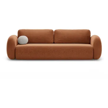 Canapea caramizie extensibila/cu spatiu de depozitare cu tapiterie din chenille 262 cm Tonale - Cosmopolitan Design imagine