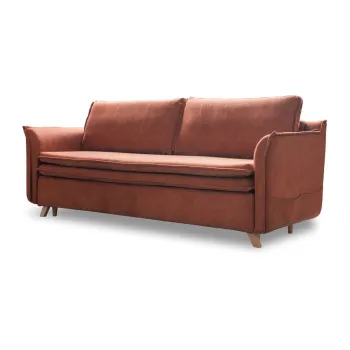 Canapea caramizie extensibila cu tapiterie din catifea 225 cm Charming Charlie - Miuform imagine