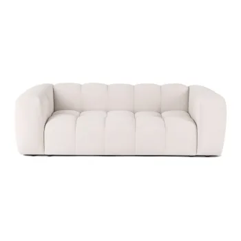 Canapea crem cu tapiterie din catifea 225 cm Cube - Bonami Selection imagine