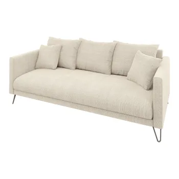 Canapea crem cu tapiterie din chenille 200 cm Freya - Ropez imagine