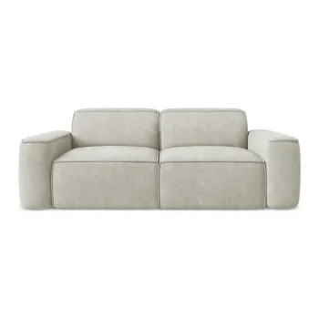 Canapea crem cu tapiterie din chenille 204 cm Omao - Makamii imagine