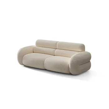 Canapea crem cu tapiterie din chenille 220 cm Neo - Micadoni imagine
