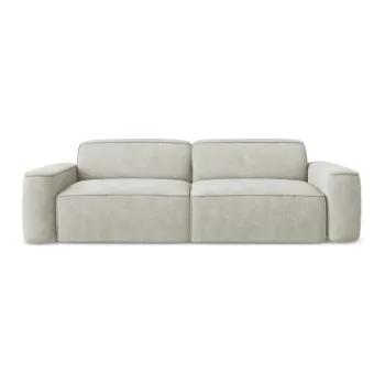 Canapea crem cu tapiterie din chenille 244 cm Omao - Makamii imagine