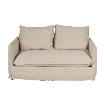 Canapea crem cu tapiterie din in 160 cm - Ixia imagine