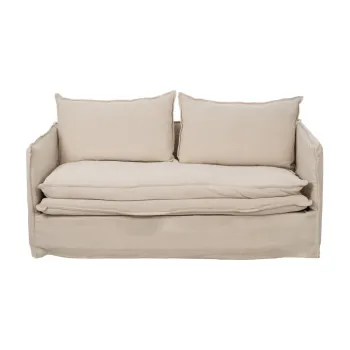 Canapea crem cu tapiterie din in 180 cm - Ixia imagine