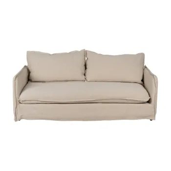 Canapea crem cu tapiterie din in 200 cm - Ixia imagine