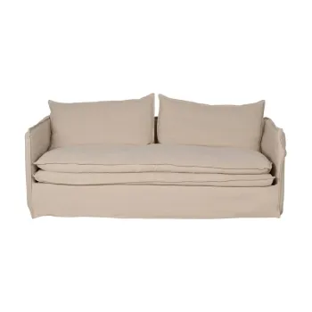 Canapea crem cu tapiterie din in 210 cm - Ixia imagine