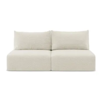 Canapea crem extensibila/cu spatiu de depozitare 216 cm Kalena - Makamii imagine