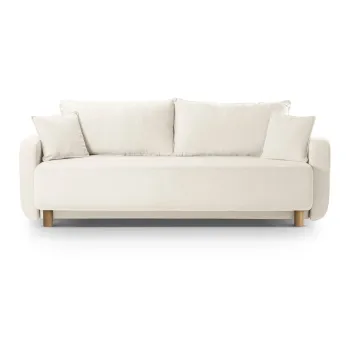 Canapea crem extensibila/cu spatiu de depozitare 231 cm Elen - Micadoni imagine