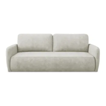 Canapea crem extensibila/cu spatiu de depozitare cu tapiterie din chenille 218 cm Lilo - Makamii imagine