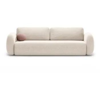 Canapea crem extensibila/cu spatiu de depozitare cu tapiterie din chenille 262 cm Tonale - Cosmopolitan Design imagine