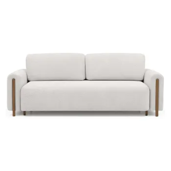 Canapea crem extensibila/cu spatiu de depozitare cu tapiterie din tesatura boucle 244 cm Arcadova - ELTAP imagine