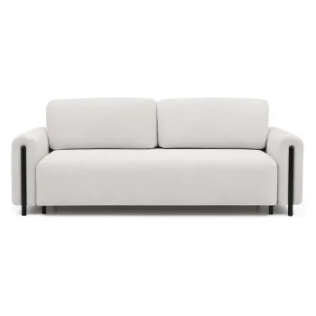 Canapea crem extensibila/cu spatiu de depozitare cu tapiterie din tesatura boucle 244 cm Arcadova - ELTAP imagine