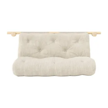 Canapea crem extensibila cu tapiterie din catifea reiata 180 cm Hooked - Karup Design imagine