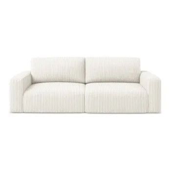 Canapea crem extensibilAf/cu spaE>iu de depozitare cu tapiE>erie din catifea reiatA252 cm Kona aEURMakamii imagine