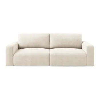 Canapea crem extensibilAf/cu spaE>iu de depozitare cu tapiE>erie din chenille 252 cm Kona aEURMakamii imagine