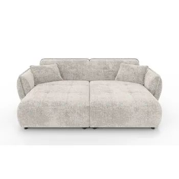 Canapea cu E(TM)ezlong bej cu tapiE>erie din chenille 252 cm Nelia Big aEURRopez imagine