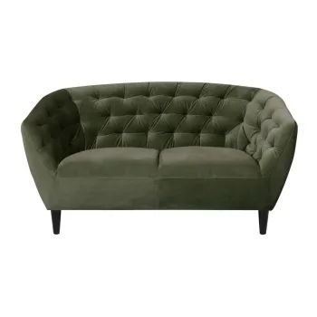 Canapea cu husa din catifea Actona Ria, verde, 150 cm imagine
