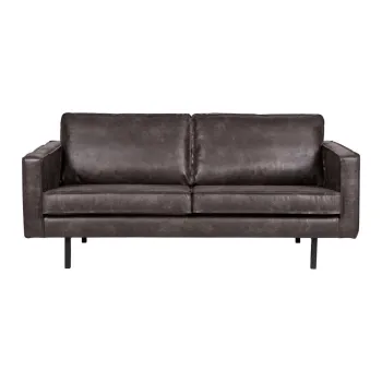 Canapea cu husa din piele reciclata BePureHome Rodeo, negru, 190 cm imagine