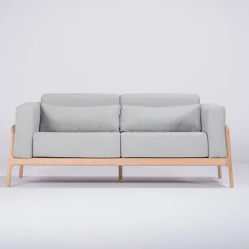 Canapea cu structura din lemn de stejar Gazzda Fawn, 180 cm, albastru - gri imagine